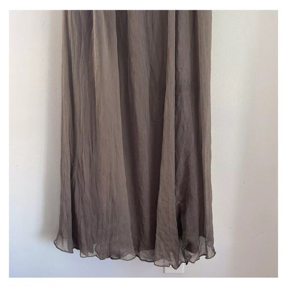 Jenny Yoo Collection Brown Silk Ruched Strapless Formal Evening Gown 10 - Picture 10 of 16